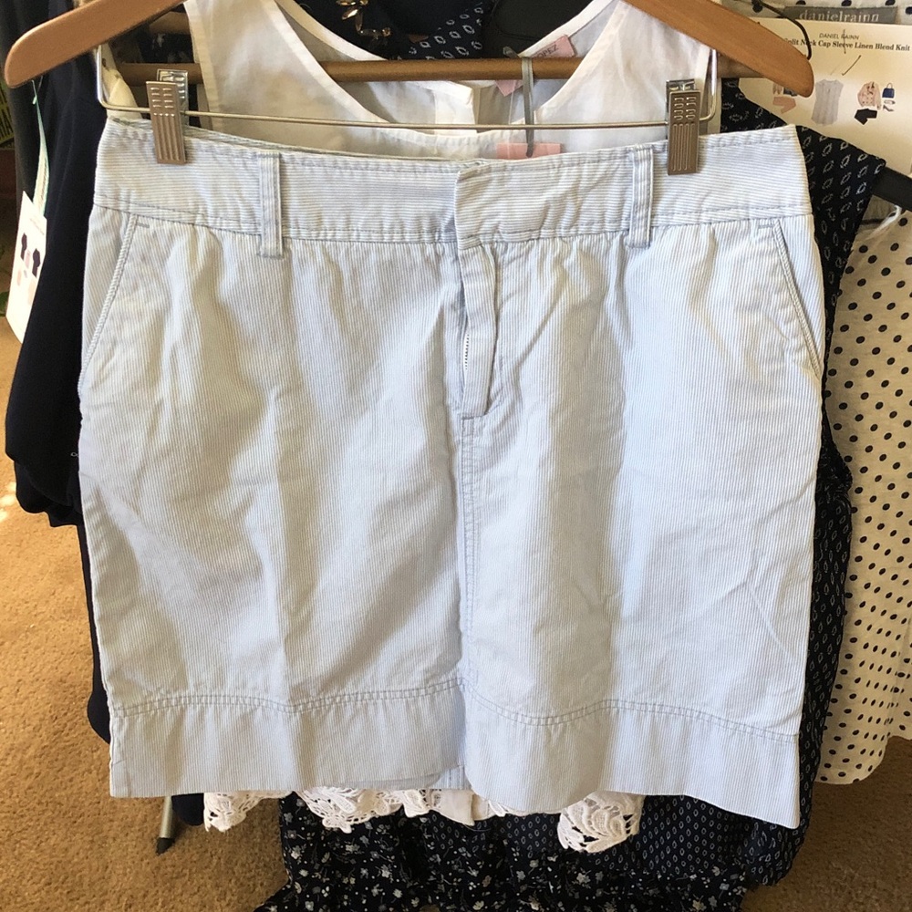 100% Cotton Herringbone Blue Skirt
